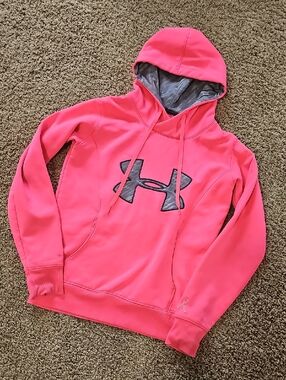 Under Armour Hot Pink Pullover Hoodie with Contrast Logo